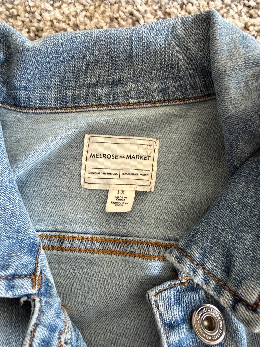 Melrose and Market Light Blue Denim Jean Jacket - Button-Front Style- Size 1X - Picture 2 of 10